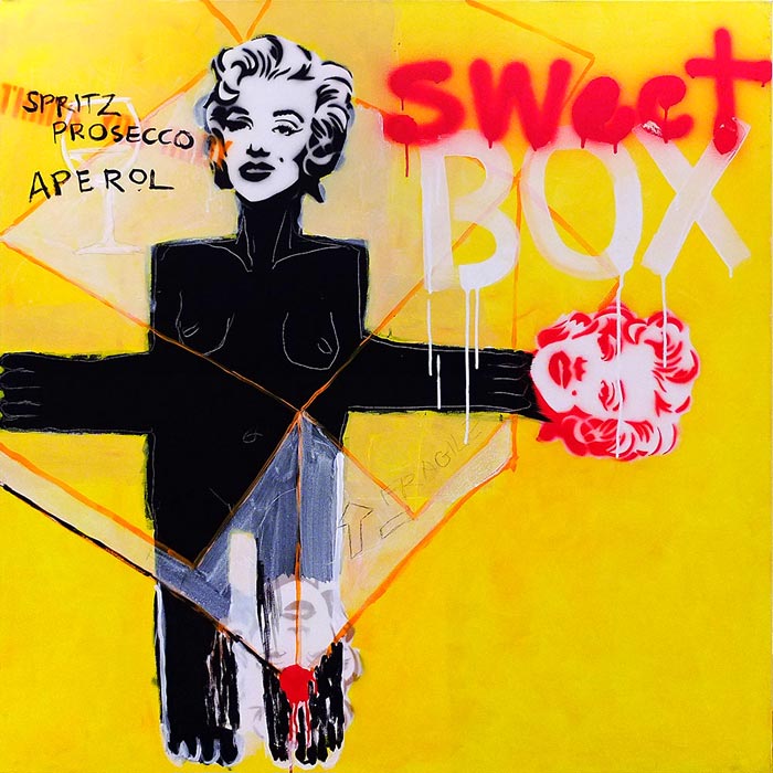 Sweet Box, akryl/płótno, 100x100 cm, 2012 r.
