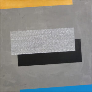 BOX0214, akryl, złoty akryl, tusz, płótno, 80x80 cm, 2021 r.